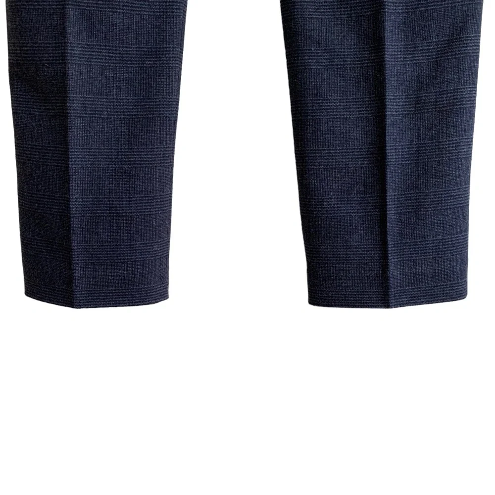 J. Crew Navy Plaid Wool Blend Ludlow Slim Fit Pants (Academia Grandpa Preppy)